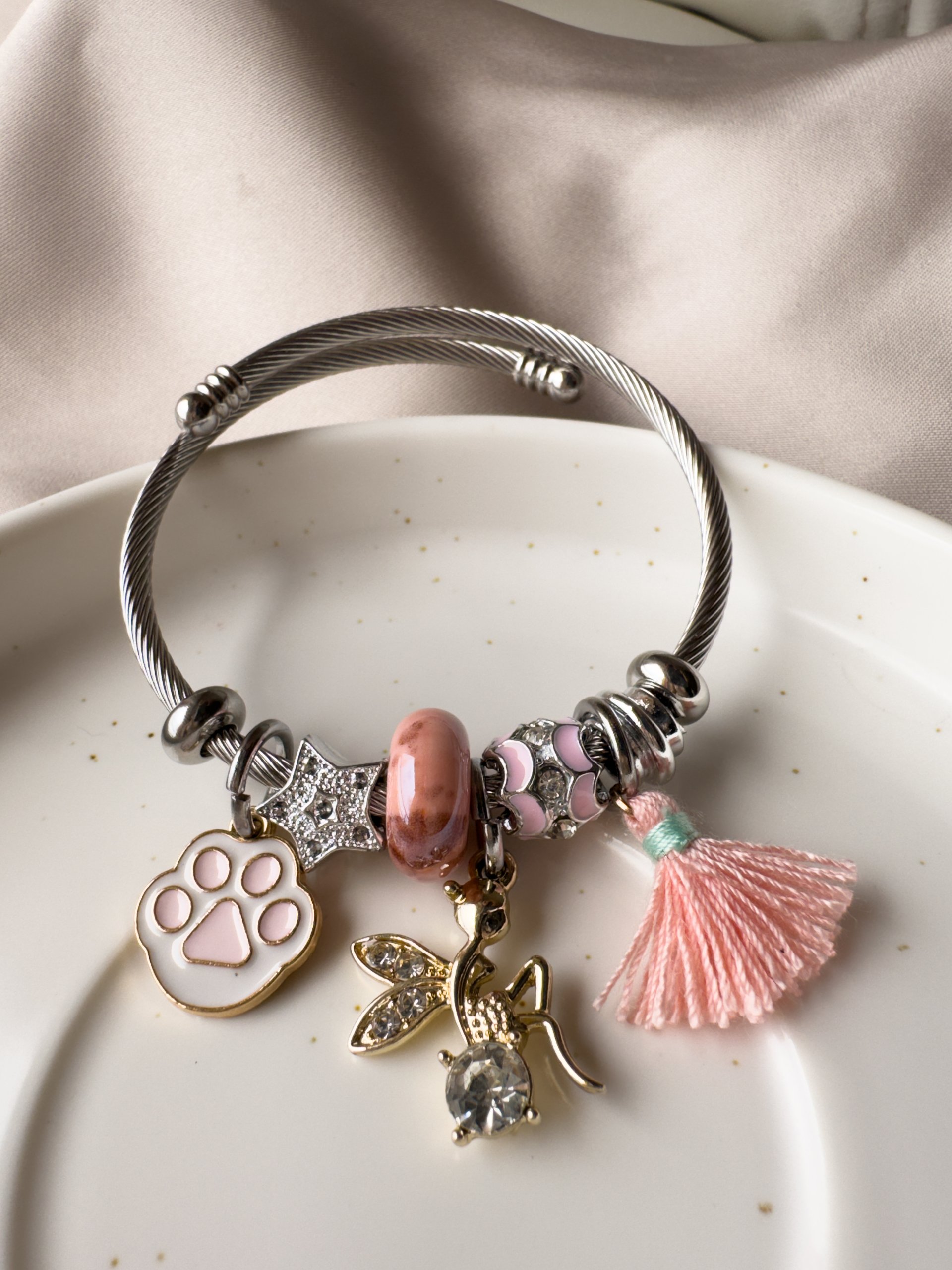 PANDORA PLATEADA HUELLITA Brazalete con dijes Huellita - Imagen 1