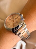 RELOJ QYQ A25A BICOLOR ORO ROSA PLATEADO - Imagen 2