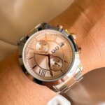 RELOJ QYQ A25A BICOLOR ORO ROSA PLATEADO