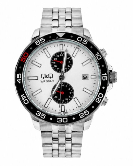 RELOJ QYQ A53A PLATEADO MULTIFUNCIONAL