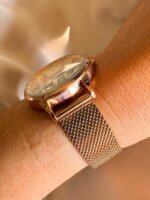 RELOJ QYQ  B09-801Y ORO ROSA MALLA - Imagen 2