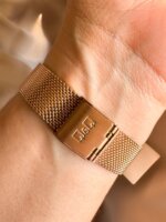RELOJ QYQ  B09-801Y ORO ROSA MALLA - Imagen 3